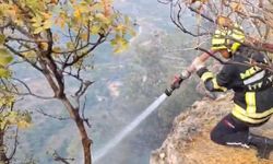 Makilikte çıkan yangın bahçelere ulaşmadan söndürüldü