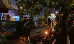 Virajı alamayan iki araç çarpıştı, panelvan evin bahçesine girdi: 1 yaralı