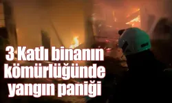 Rize’de 3 katlı binanın kömürlüğünde yangın paniği