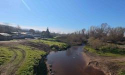 Babaeski’de Şeytan deresinin rengi kahverengiye döndü