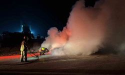 Bandırma-Susurluk karayolunda araç yangını