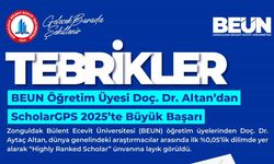 BEUN Öğretim Üyesi Doç. Dr. Altan’dan ScholarGPS 2025’te büyük başarı