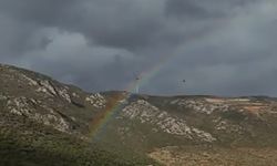 Çocukluk hayali olan gökkuşağının altından dronla geçmeyi denedi