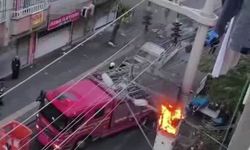 Diyarbakır’da aşırı yüke dayanamayan trafo alev aldı