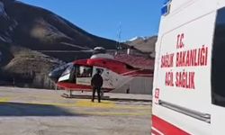 Hamile kadın ambulans helikopterle Van’a getirildi
