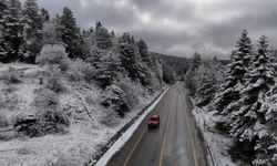 Karabük’te kar manzaraları dronla görüntülendi