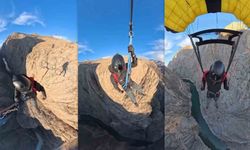 Karanlık Kanyon’da base jump atlayışı nefes kesti