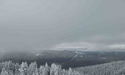 Karla kaplanan Ilgaz Dağı havadan görüntülendi