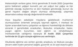 Kayseri'de eğitime 1 gün ara verildi