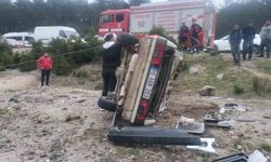 Kazdağları'nda kontrolden çıkan otomobil şarampole devrildi: 4 yaralı
