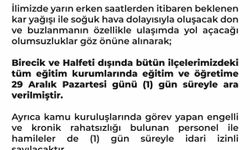 Şanlıurfa'da eğitime kar tatili