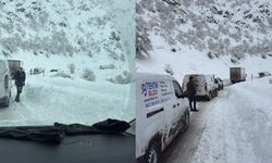 Şemdinli yolunda mahsur kalan araçlar kurtarıldı