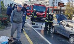 Seyir halindeki otomobilde yangın paniği