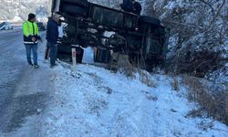 Siirt'te tır ve minibüs devrildi: 4 yaralı