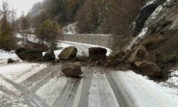 Sinop'ta heyelan nedeniyle yol ulaşıma kapandı
