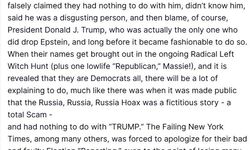 Trump'tan Demokratlara Epstein uyarısı: 'Çoğu masum birçok arkadaşlarının itibarı zedelenecek'