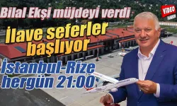İstanbul-Rize saat 21:00 seferi başlıyor