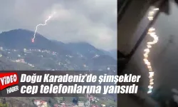 Doğu Karadeniz’de şimşekler cep telefonlarına yansıdı