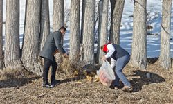 Aşkale'de yaban hayatı için doğaya yem bırakıldı