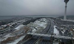 Beylikdüzü kar yağışı sonrası havadan görüntülendi