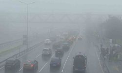 Büyükçekmece'de aniden bastıran sis nedeniyle görüş mesafesi düştü