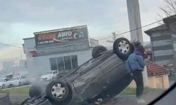 Çaycuma'da otomobil takla attı