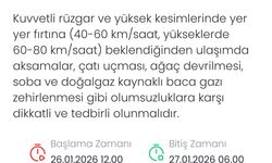 Denizli için kuvvetli rüzgar ve fırtına uyarısı verildi