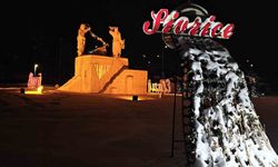 Elazığ Çaydaçıra Kavşağı'nda kar manzarası