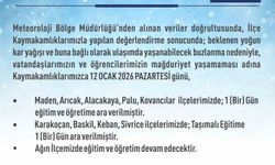 Elazığ'da 5 ilçede eğitim-öğretime ara verildi