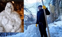 Hakkarili genç kardan goril yaptı
