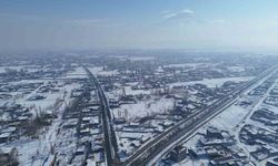 Iğdır'da kış güzelliği havadan görüntülendi