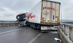 Sağanak beraberinde kazayı getirdi: Kuzey Marmara Otoyolu'nda tır makasladı