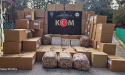 Uşak'ta kaçak tütün ve makaron operasyonu