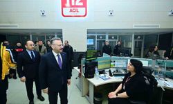 Vali Aksoy, yılbaşında çalışan 112 Acil Çağrı Merkezi personelini ziyaret etti