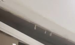 Yeni yapılan binada tavan çöktü: O anlar kamerada