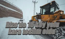 Rize'de 16 köy yolu kara teslim oldu