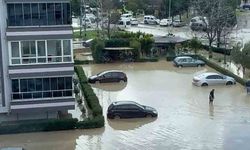 Aliağa'da sağanakla birlikte dere taştı, bir mahalle sular altında kaldı