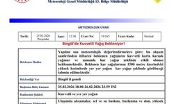 Bingöl için 'Kuvvetli Yağış' uyarısı