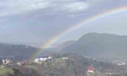 Bursa'da yağmur sonrası gökkuşağı görsel şöleni