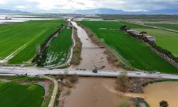 Büyük Menderes nehri, köprü seviyesine yükseldi