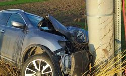 Direğe çarpan otomobil sürücüsü yaralandı