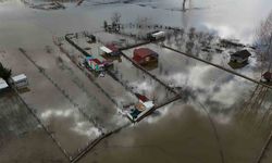 Edirne'de taşkının izleri havadan görüntülendi