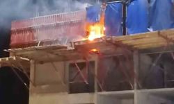 Emet'te şantiyede korkutan yangın