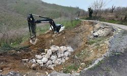 Heyelanlı bölgede çalışma yapıldı