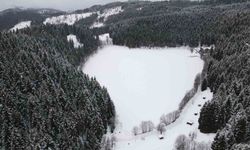 Karagöl buz tuttu, beyaz örtü altındaki manzara hayran bıraktı