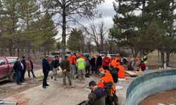 Konya'da yaban domuzlarına sürek avı düzenlendi