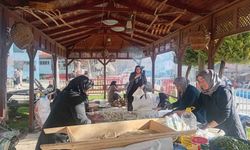 Köyde dikiş nakış kursu yararına sergi düzenlendi