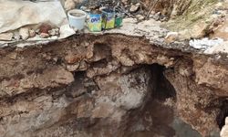 Mardin'de yağışların ardından toprak çökmesi meydana geldi
