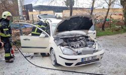 Park halindeki araçta yangın
