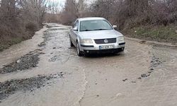 Tokat'ta köy yolları eriyen karlar nedeniyle su altında kaldı